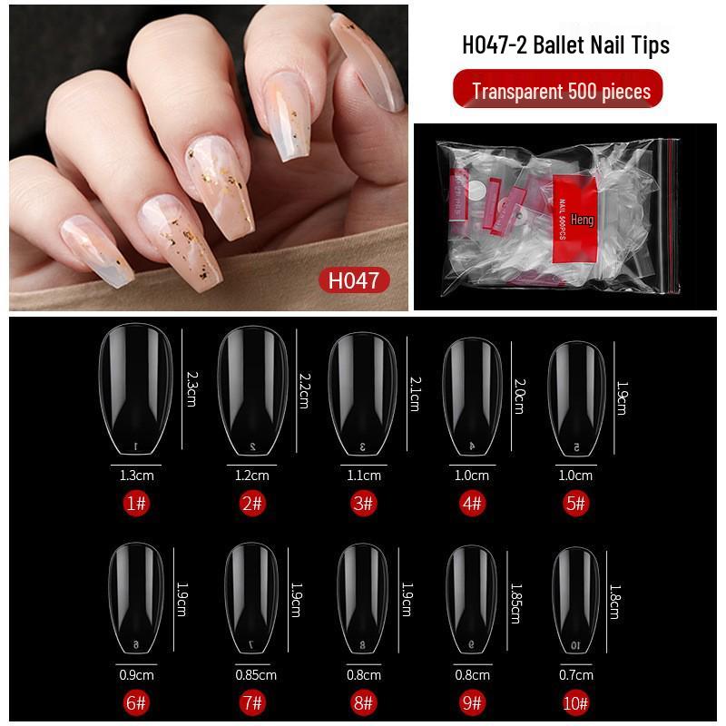 

Балетный салон для ногтей Полное покрытие Прозрачные Натуральные Типсы для наращивания - 500 штук