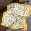 Lemon Pattern Silk Scarf Square Scarf Women Fashion Lightweight Neck Scarf Headband Elegant Accessories Daily Wear Party Gift