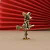 Brass Broom Witch Figurine With Retro Design Durable Material Home Desktop Decor Halloween Ornament