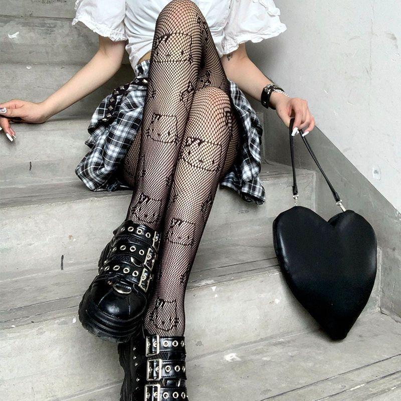 Women's Pure Desire Black Argyle Fishnet Pantyhose: Sexy Silk Niche Design for Spring and Autumn