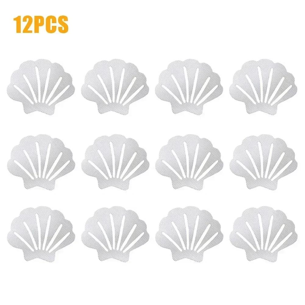 12pcs Shell Shape Anti Slip Stickers Anti Slip Bath Grip Stickers Shower Strips Pad Waterproof Adhesive Floor Safety Tape чистый