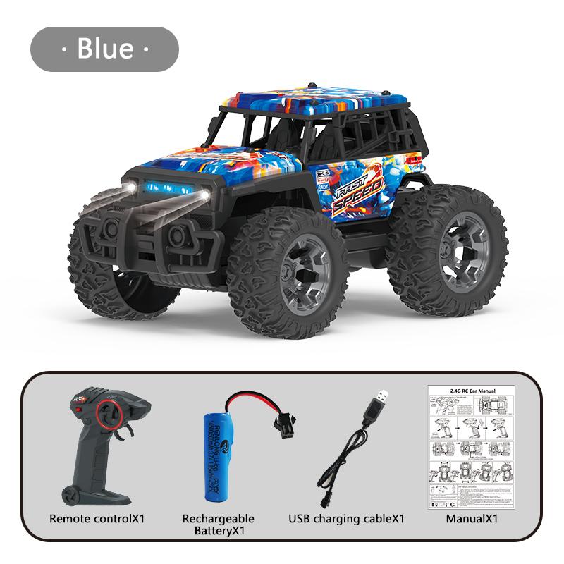 

2.4G RC Car Electric Drive Off-Road Big Wheel High Speed Purple Remote Control Trucks Toys для девочек и детей One battery синий