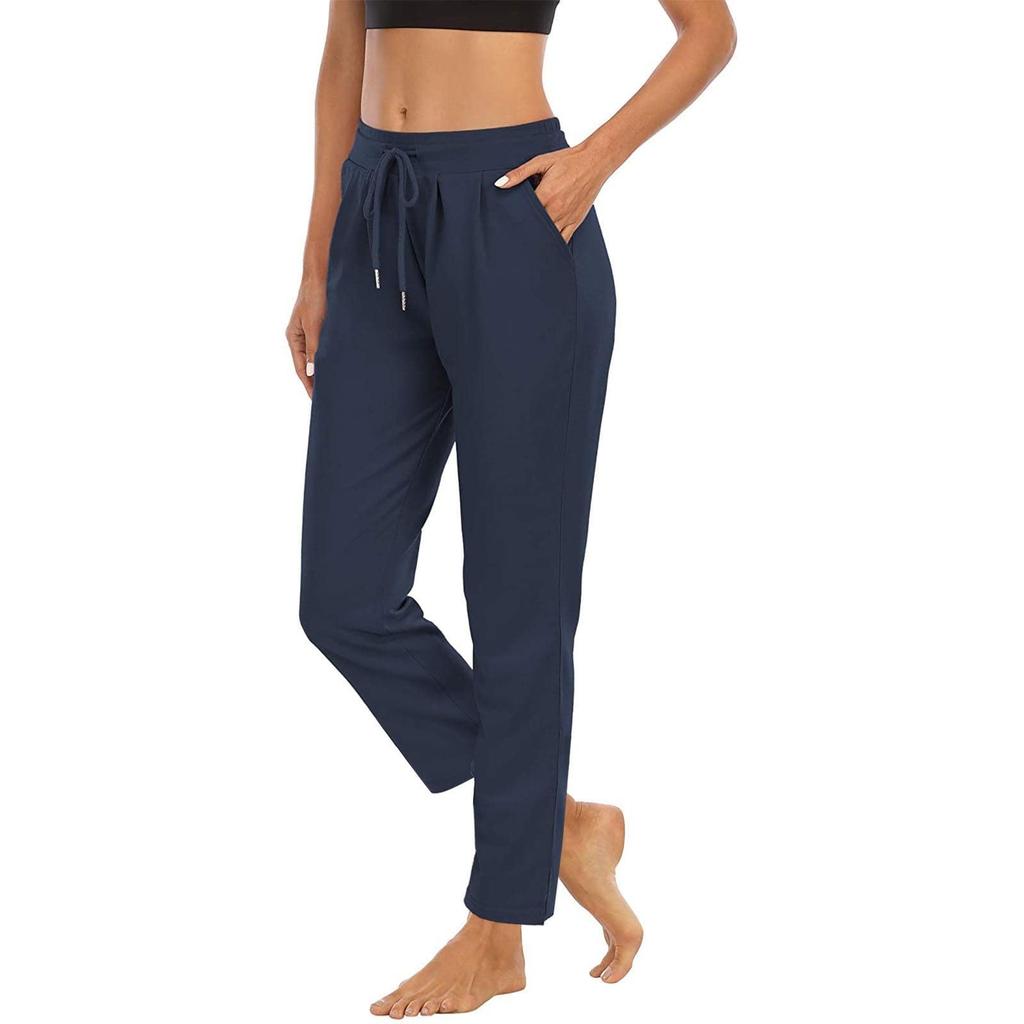 Yoga Pants Women High Waist Straight Leg Joggers Lightweight Hiking Casual Athletic Workout Trousers with Pockets