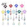 Crystal Rainbow Reflector Cat Paw Wind Chimes, Suncatchers for Windows Hanging, Water Drop Pendant Prism Maker Indoor Outdoor Home Garden Decor Cute