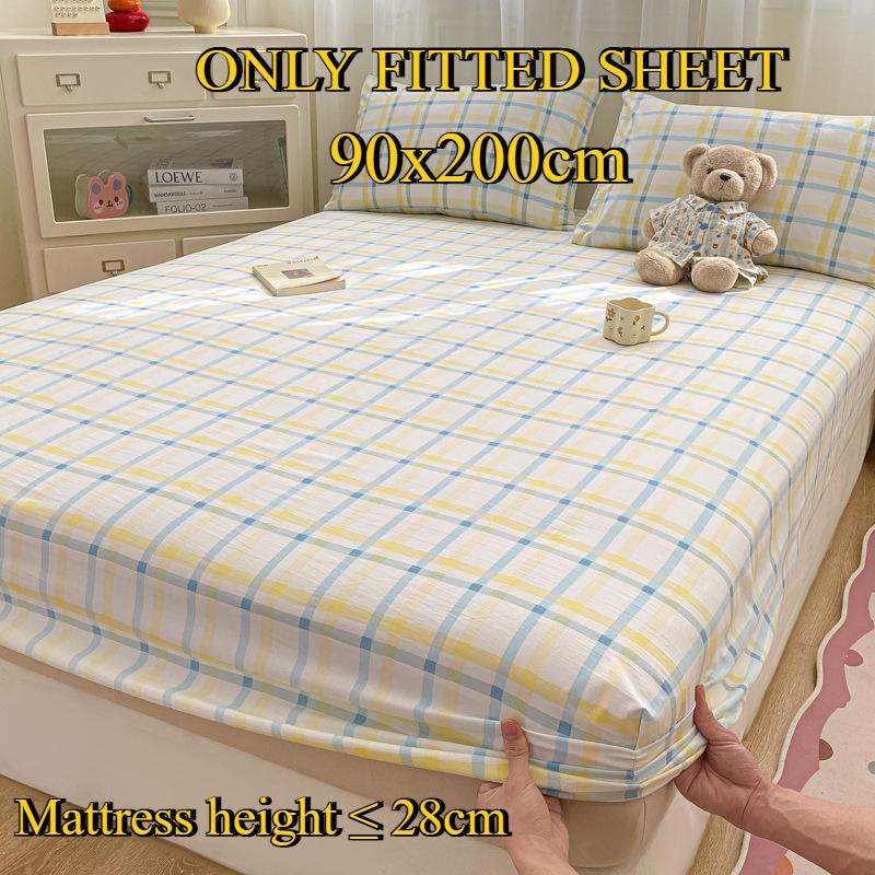 Fitted Sheet Pure Cotton Non-fading Non-balling Single-piece Bed Sheet Non-slip Multi-specification Bedding Bedspread Protector