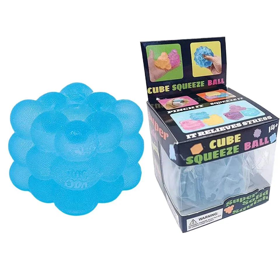 1Pc New three-dimensional candy kneading music adult Stress Relief Squeeze sensory Toy Decompression Simulation Cube Party Gifts