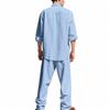 Men's All-season Linen Casual Two-piece Set: Loose-fitting, Comfortable and Breathable, Long-sleeved Top and Trousers
