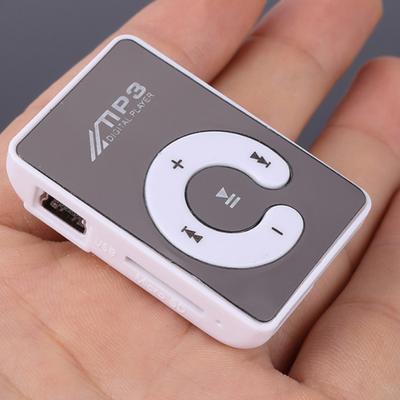Mini Clip Sport Player with Mirror MP3 Music Surface C-Shape Playback Key Card
