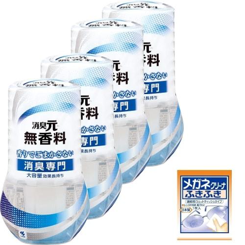 Shoshugen [Bulk Purchase] Unscented Deodorizing Air Freshener for Entryways, Living Rooms, and Rooms, 400ml X 4 Bottles (Bonus Included) [.co.jp Exclu