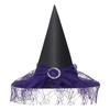 IPENNYE Halloween Velvet Witch Devil Hat with Flower Cosplay Wizard Classic Witch Grim Reaper Super Cute Tricorne Costume Cosplay Cultural School