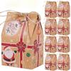 Wholesale Christmas Gift Boxes Kraft Paper Small Wrapping Bag Santa Claus Candy Packaging Box New Year Party Xmas Tree Decors