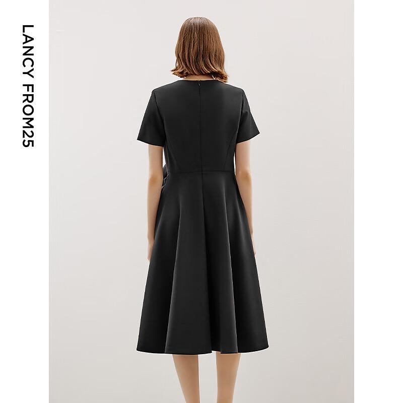 Langzi A-Line Round Neck Midi Dress