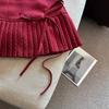 Bowknot Pleated Skirts for Women Sweet A-line Short Skirts Fashion Dot Mini Skirt  Party