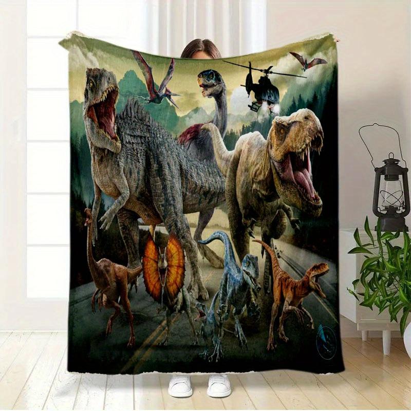 

Dinosaurthemed pattern Flannel printed blanket suitable for all seasons suitable for living room office sofa and travel 75x100cm (30x40inch)