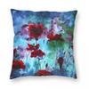 Wave Of Poppies On Blue Square Pillowcase Polyester Linen Velvet Pattern Zip Decor Pillow Case Home Cushion Cover