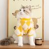 Cat Clothes Winter Thickened Warm Puppy Kitten Two Feet Cotton Coat Puppy Dog Into Cat Blue Cat Pet Clothing