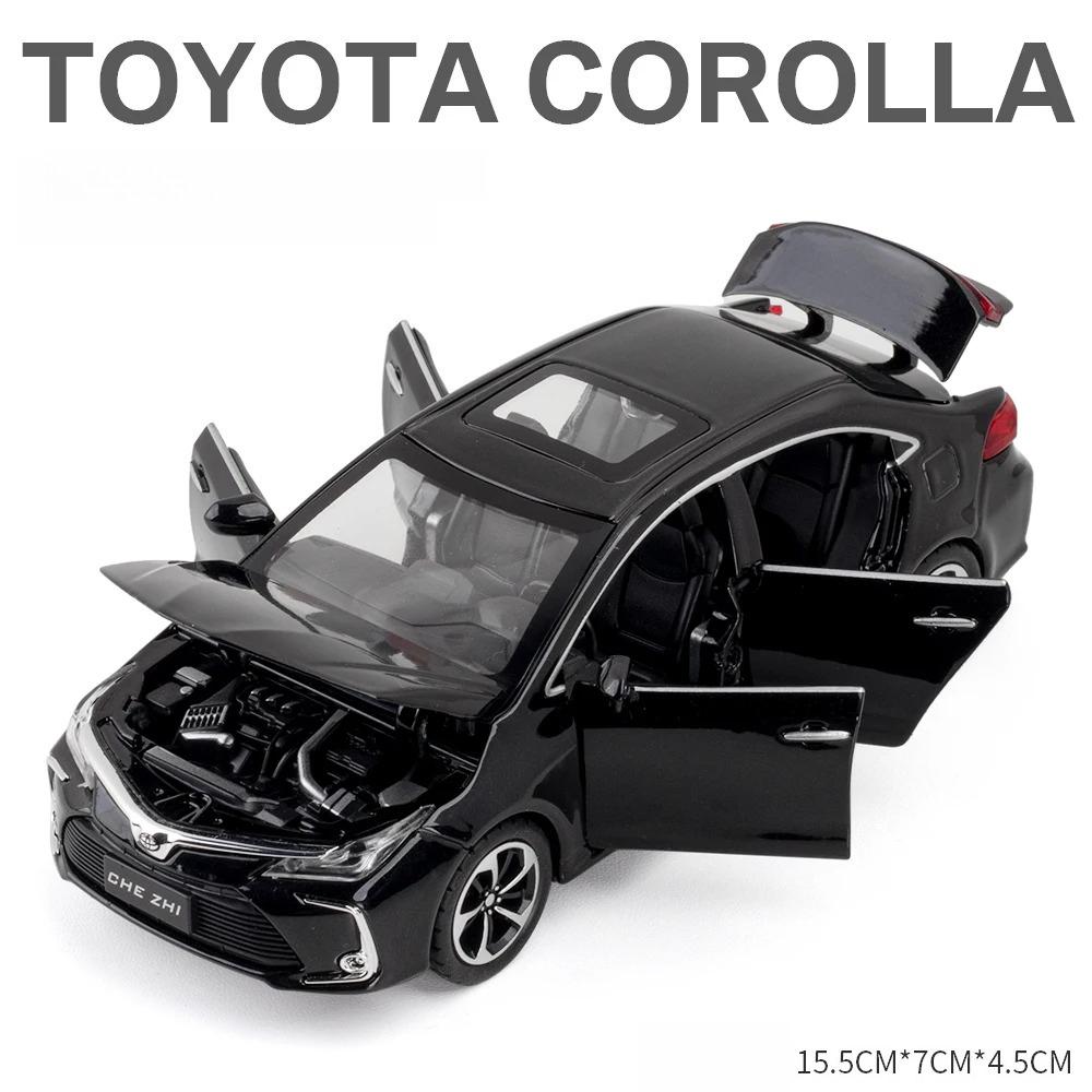 Diecast 1/32 TOYOTA Corolla Alloy Car Model Sound and Light Pull Back Door Opening Metal Car Model Collection Gifts for Friends