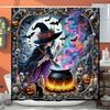 Halloween Multicolor Bath Curtain Set - Includes Shower Curtain And Bath Mat For Bathroom Or Shower Room Decor