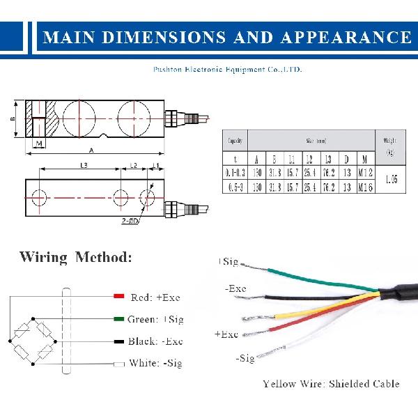 Weighing Load Cells Electronic Scale Pressure Sensor Aluminum Alloy Module 100kg 200kg 300kg 500kg 1t 2t 3t