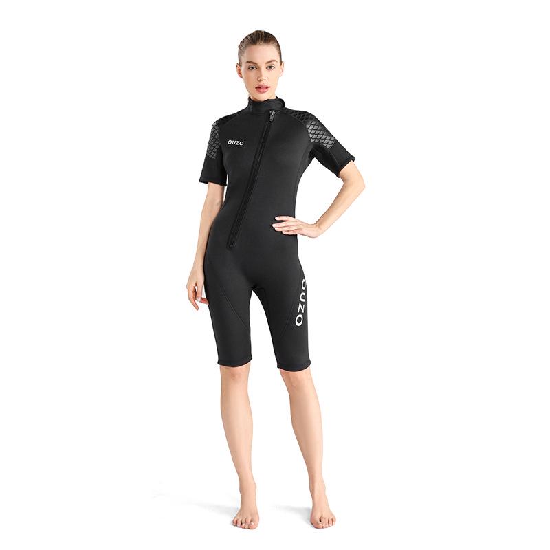 

Women s 3mm Short Sleeve Short Pants One-Piece Ouzo Wetsuit - Warm, Cold-Proof, and UV-Resistant for Surfing. Extra Large