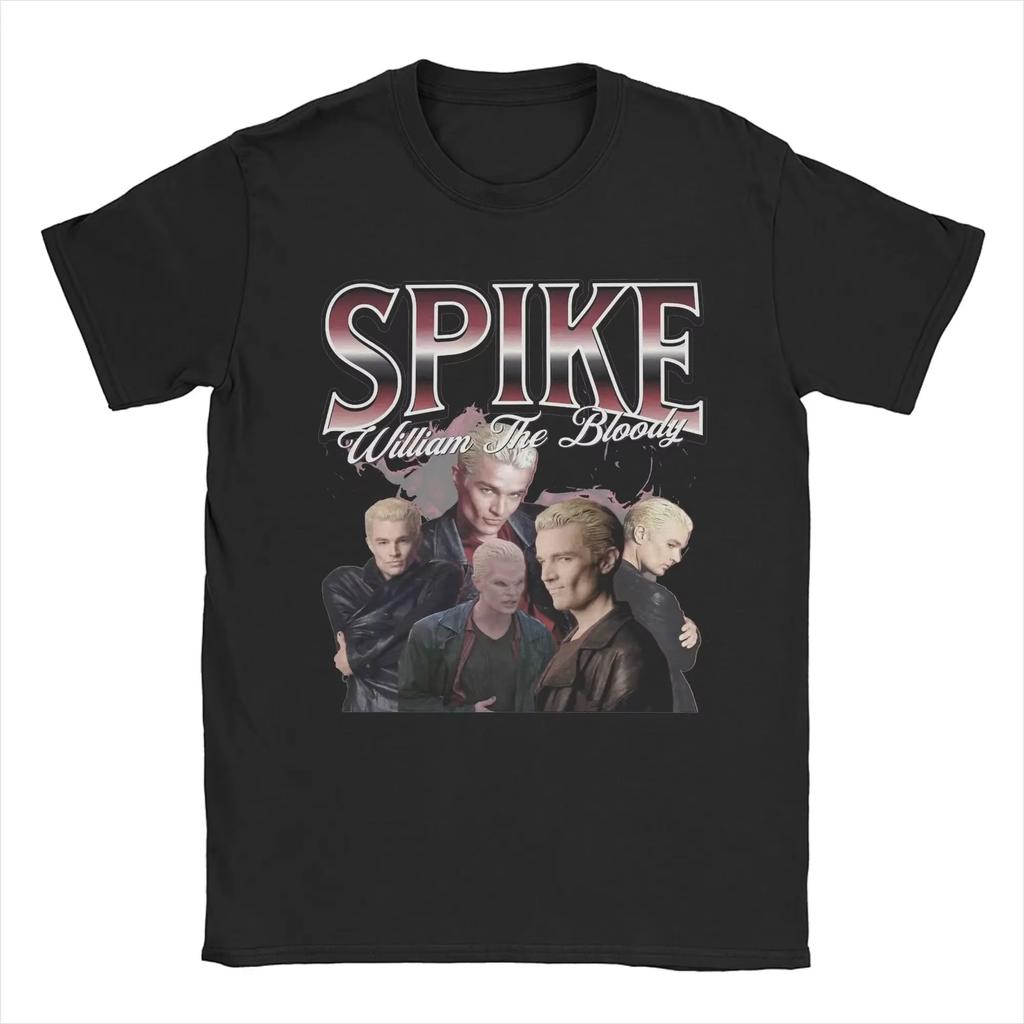 Buffys The Vampires Slayers Spike T Shirts Tee Womens Unisex Cotton Summer Harajuku Oversized Novelty Perfect for Buffys Lovers