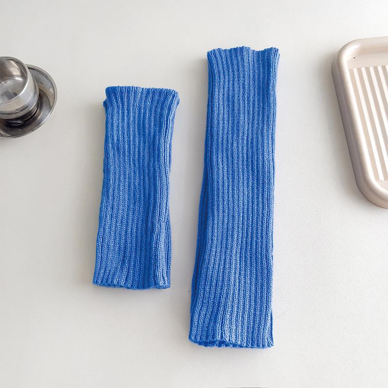 Socks Cover Stacking Socks Horizontal Machine Knitted Wool Solid Color Vertical Strip Leg Warmer Y2K Winter Leg Guard Socks