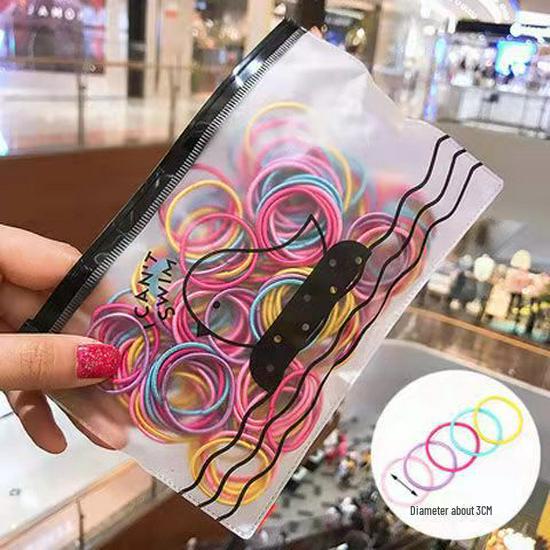 Colorful High-Elastic Korean Hair Ties for Girls - Gentle, No-Damage Rubber Bands
