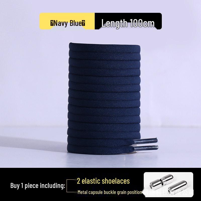 Elastic No-Tie Half-Round Shoelaces for Kids & Adults - Black & White