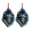 Geode Animal Decoration 2D Acrylic Forest Crystal Cave Little Animals Christmas Hanging Ornament