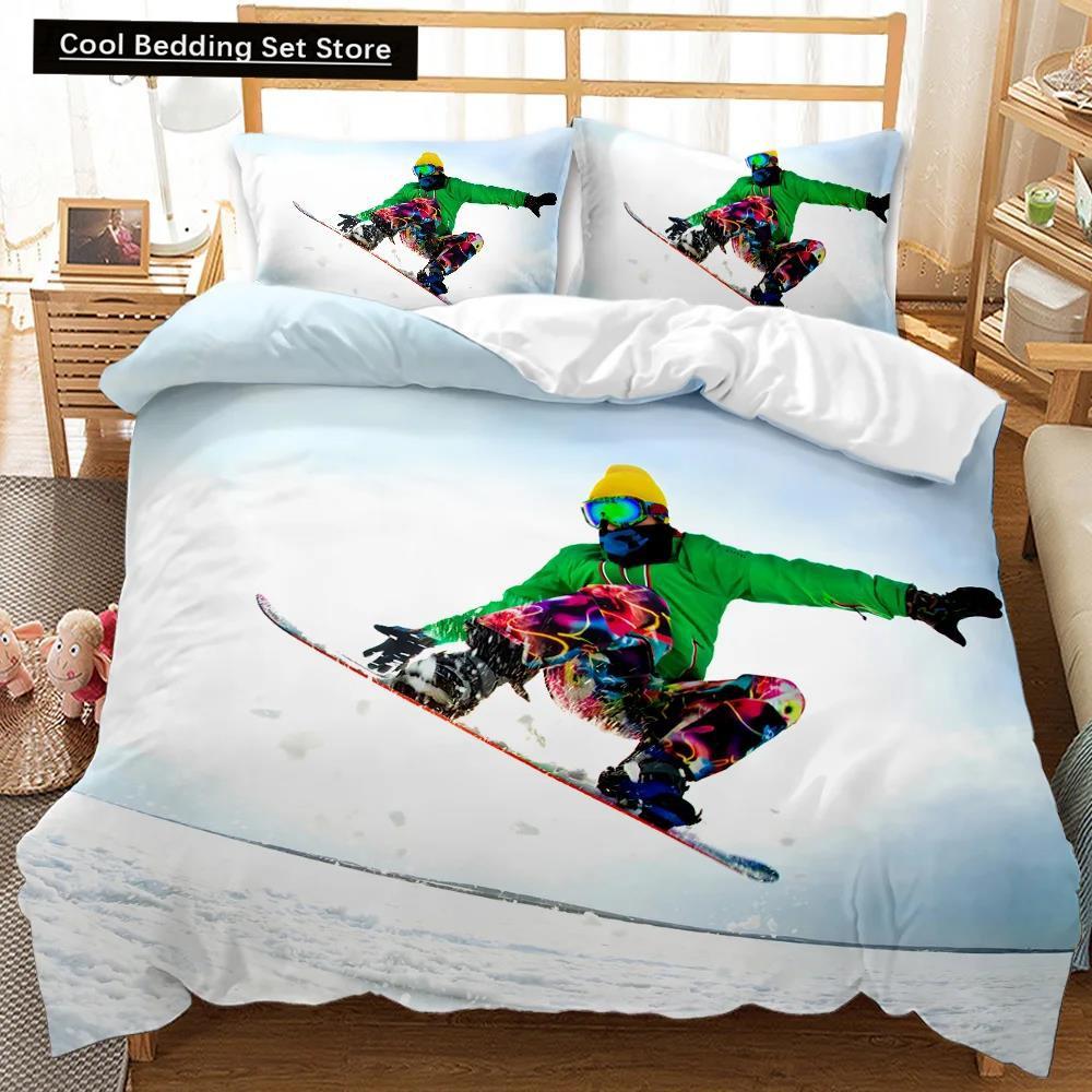 Comforter Skiing Snow Mountain Comforter Extreme Sports Game Polyester Snowboard Double Queen King Size
