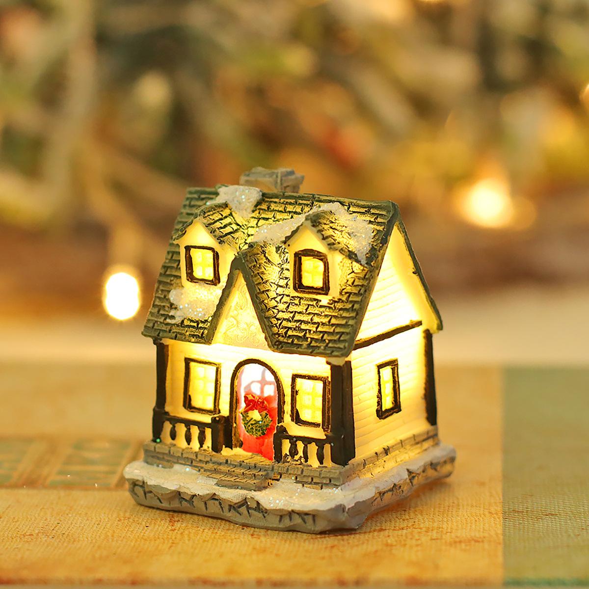 Christmas Village Set Lighted Xmas Village Houses With Figurines Small Christmas Scene Collectible Holiday Village Decorations