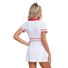 Womens Nurse Dress and Hat Costume Set Short Sleeve Front Zipper Cross Patch Dress with Headwear