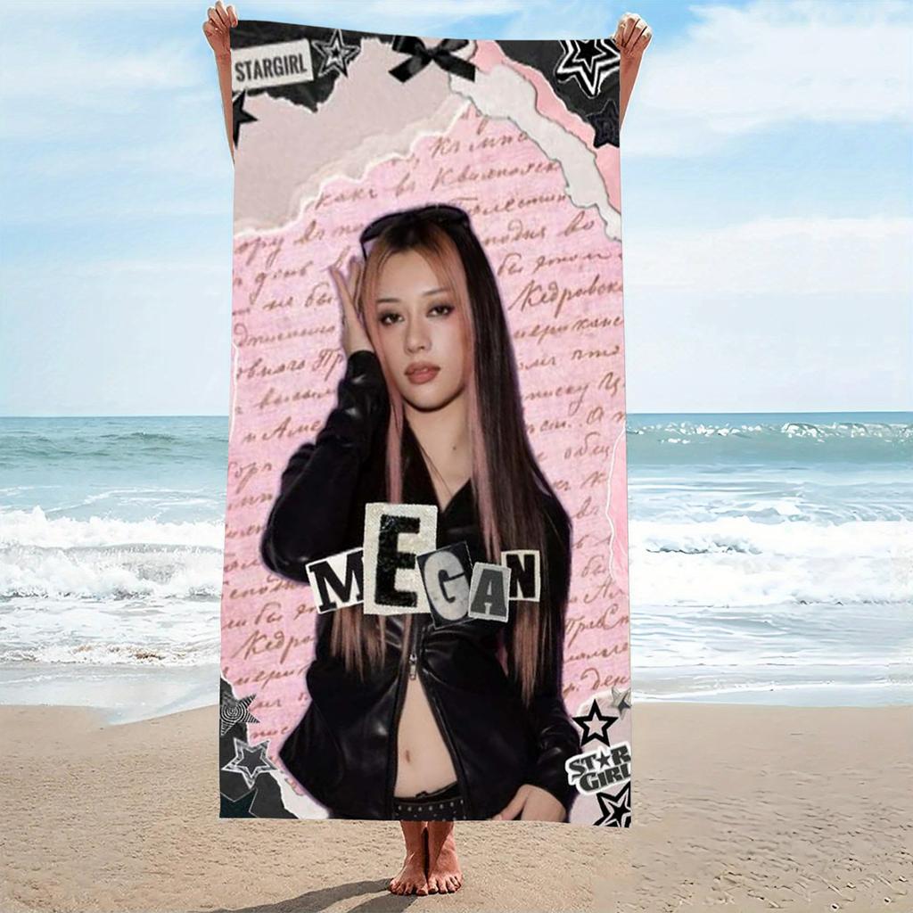 1pc Y2K Stargirl Megan Microfiber Beach Towel Quick Dry Super Absorbent Sand Free Soft Oversized Bath Towels Beach Accessories