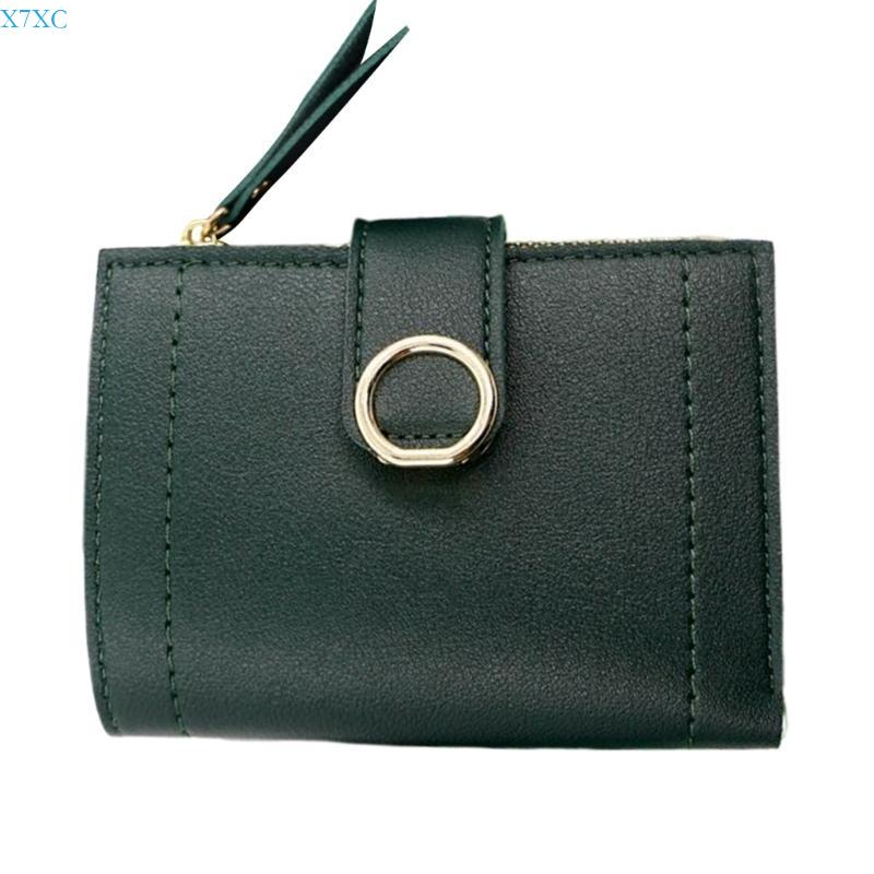 X7XC Small Wallet for Women Zippers Coin Purse Fashion Coin Change Bag Short Purse зелёный