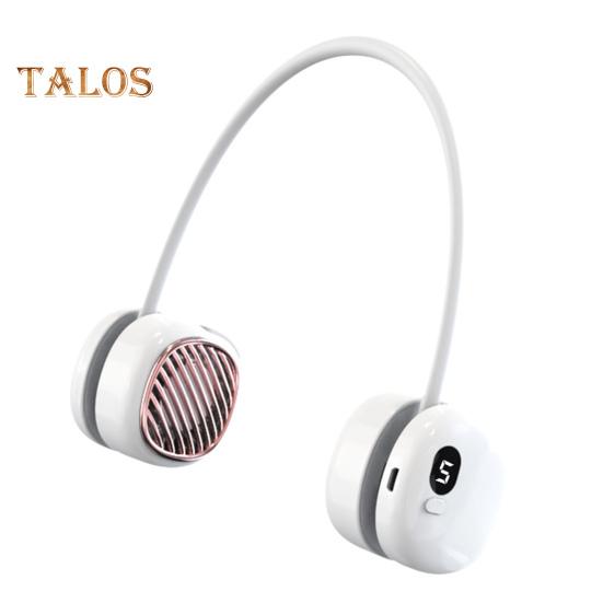 

Безлистный подвесной шейный вентилятор с цифровым дисплеем, 5 скоростей, 360-градусный мощный воздушный поток, перезаряжаемый портативный ленивый шейный вентилятор белый