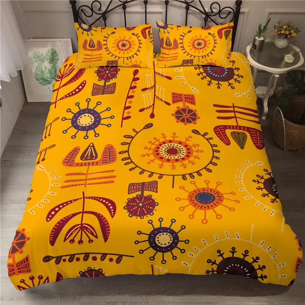 Afrikanische Frau King Queen Bettbezug Retro Exotische Tribal Black Girl Muster Bettwäsche Set Afrika Polyester Quilt Cover Kissenbezug