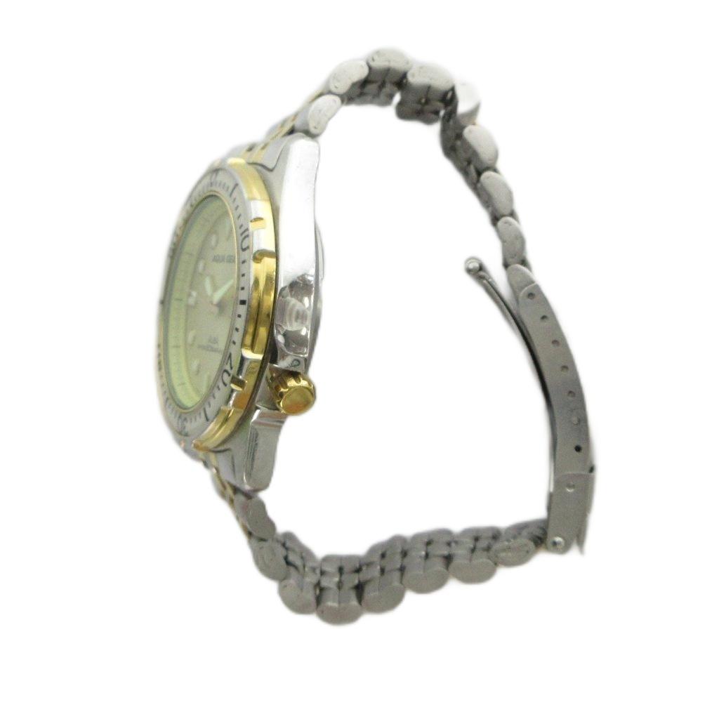 Seiko ALBA AQUA GEAR Quartz Watch with Silver Color V743-6010 Calendar, GY18 /MQ