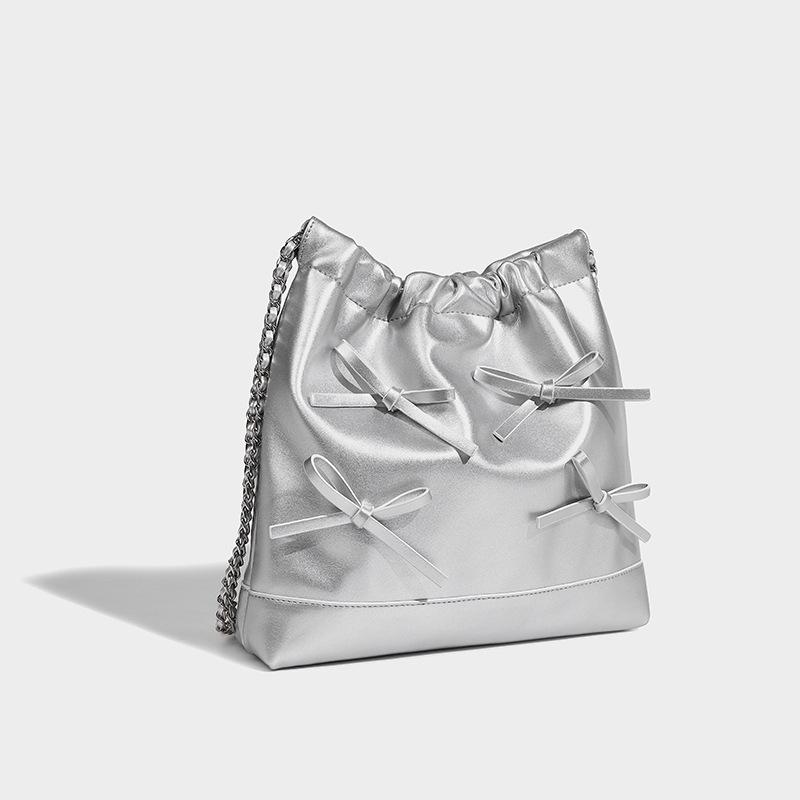 

Новая сумка с бантом на шнурке, милый кожаный рюкзак, универсальная женская сумка-тоут