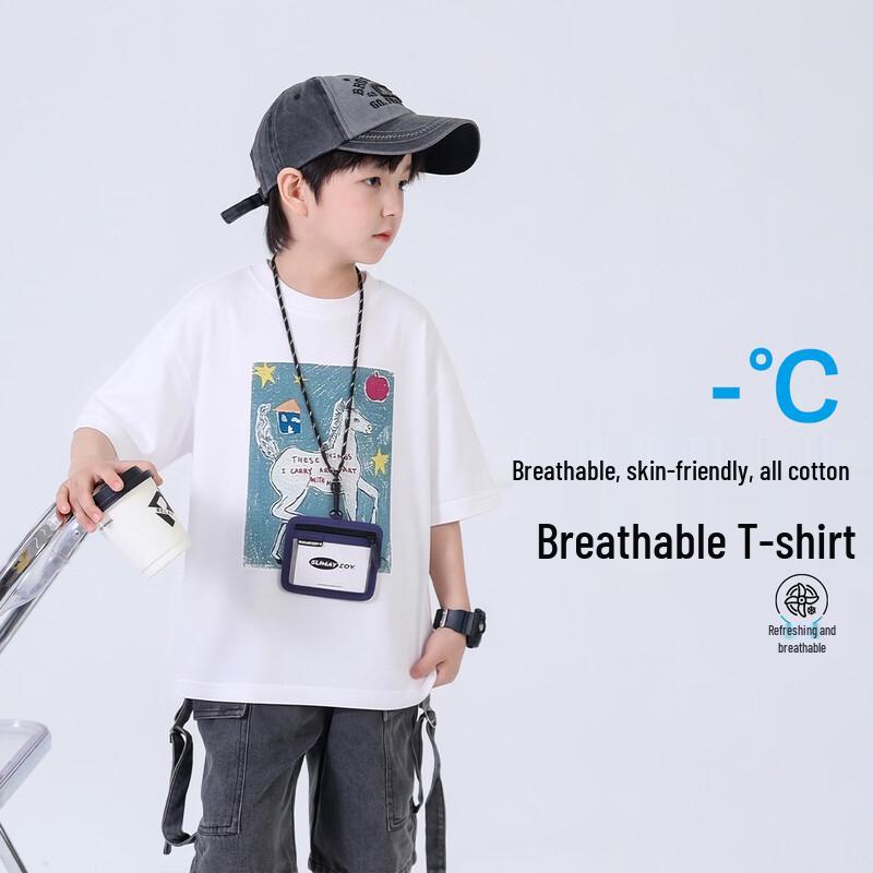 Boy s Summer Cotton Short Sleeve T-Shirt 140