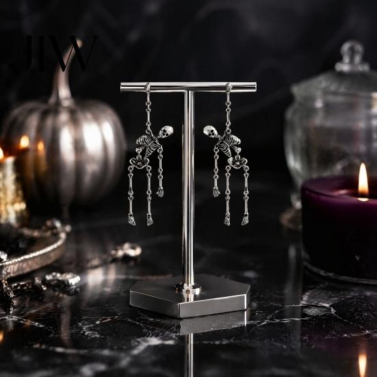 Dangle Drop Earrings 1 Pair Halloween Earrings, Spooky Gothic Skeleton Punk Skull Articulated Jewelry for Women Party Accessories