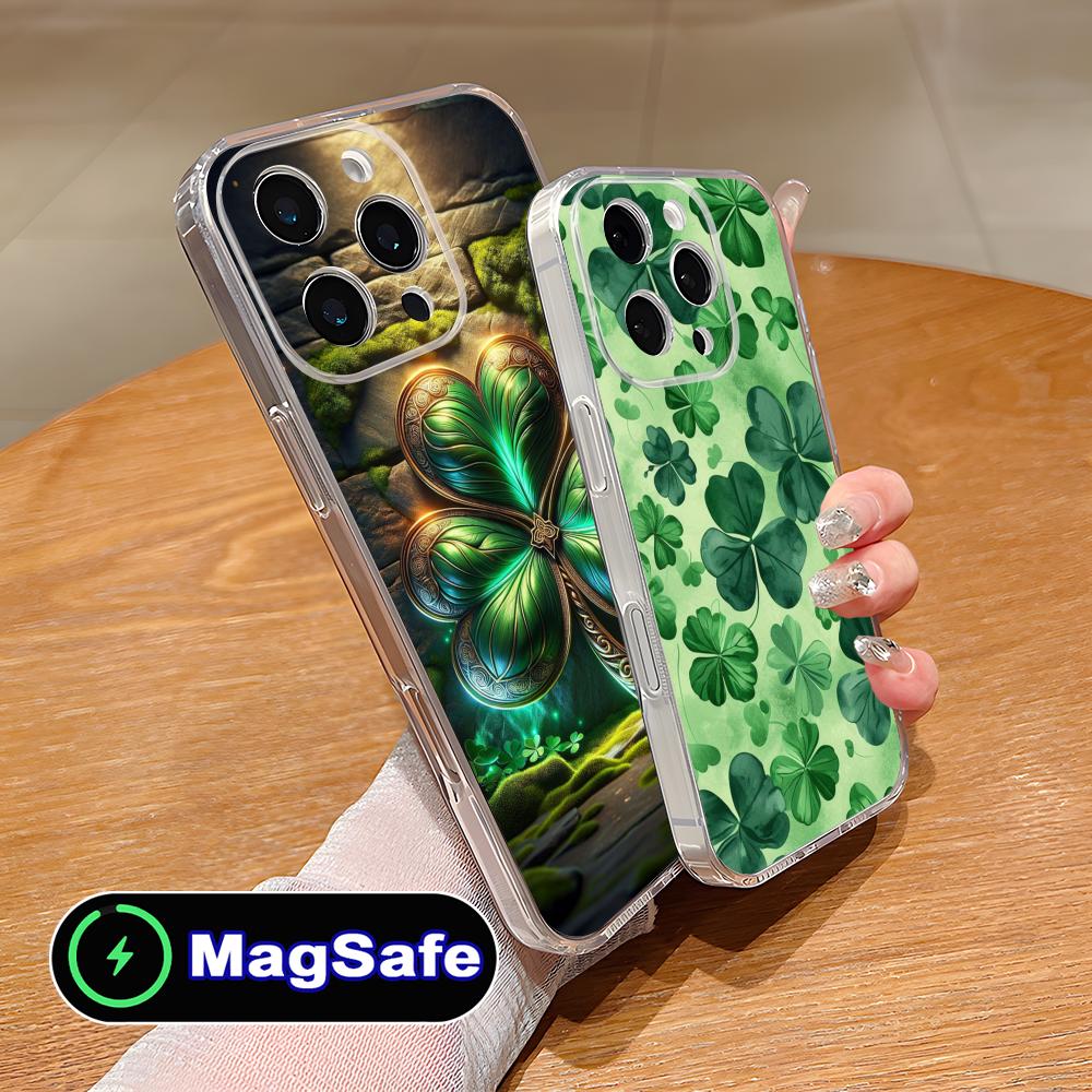Saint Patrick's Day Mobile Phone Case for iPhone 17 16 15 14 13 12 11 Air Pro Max Plus Mini Magsafe Clear Colorful Cover Cover