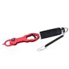 Portable Aluminium Alloy Fishing Grip Gripper Fish Lip Grabber Tool with Weigh Measure Red
