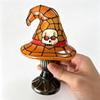 Halloween Stained Resin Witch Hat Lamp USB Powered Creative Table Lamp Night Light For Living Room Home Bedroom Decorations