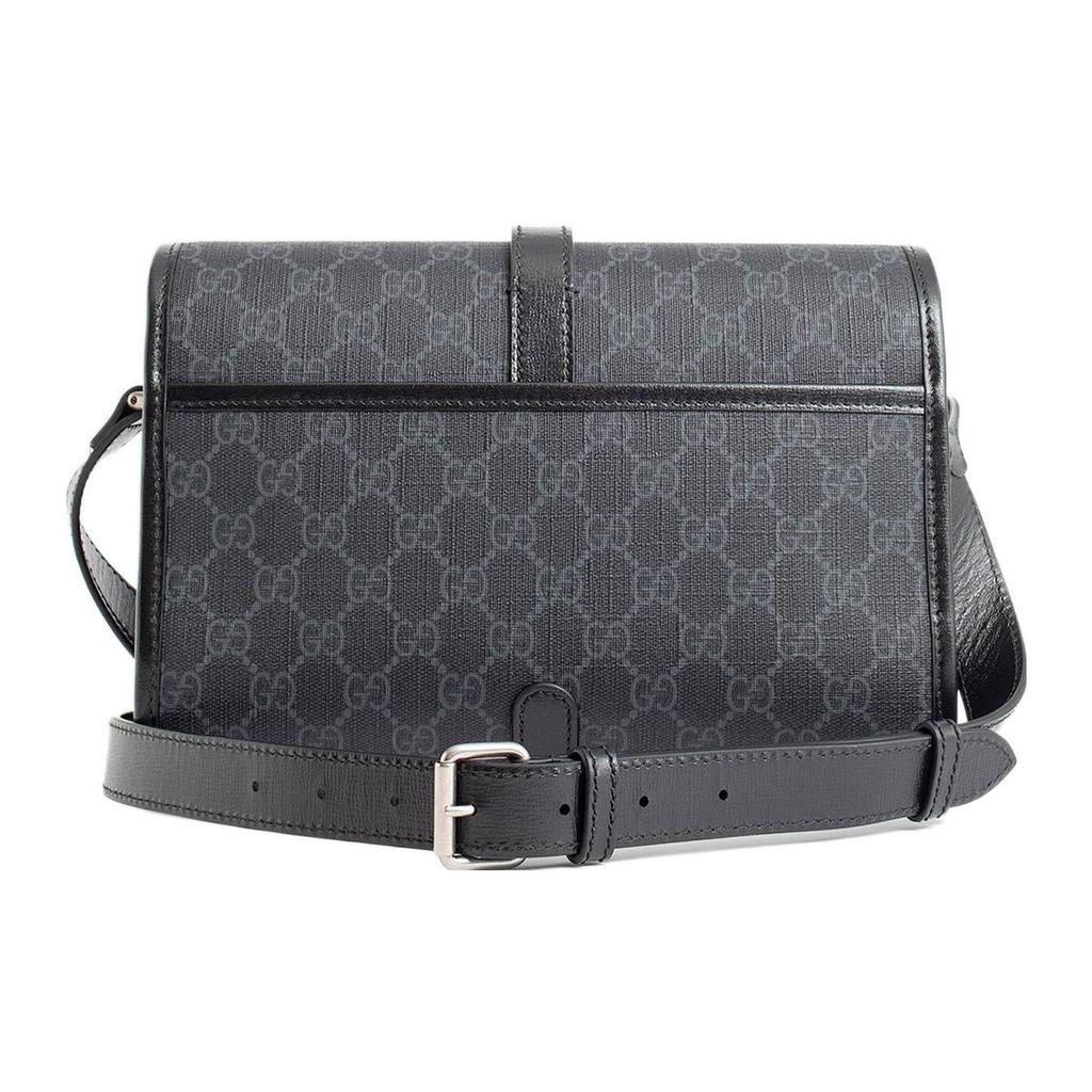 Gucci Interlocking Double G Logo Monogram Canvas And Leather Messenger Bag Men Bags Black 745679-92TCN-1000