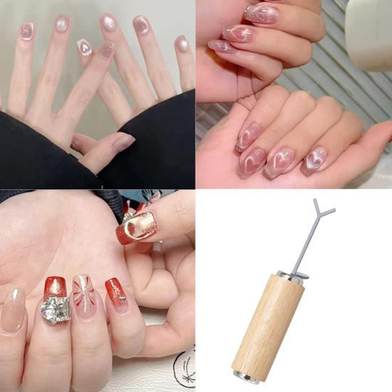 5 Sets Cat Eyes Nail Magnet Gel Nail Polish Magnet Stick Y-Shaped Guide Home Salon Women Cat Eyes Magnetic Nail Art Manicure Tools Accessories