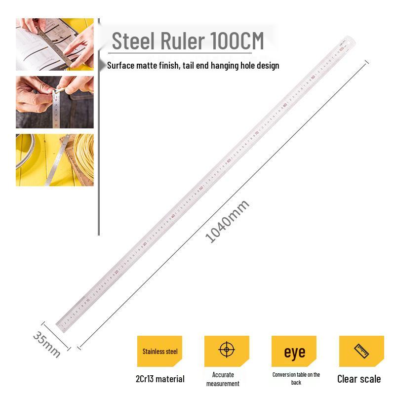 Edelstahl-Lineal, 15/20/30/50cm - Präzisions-Bürowerkzeug