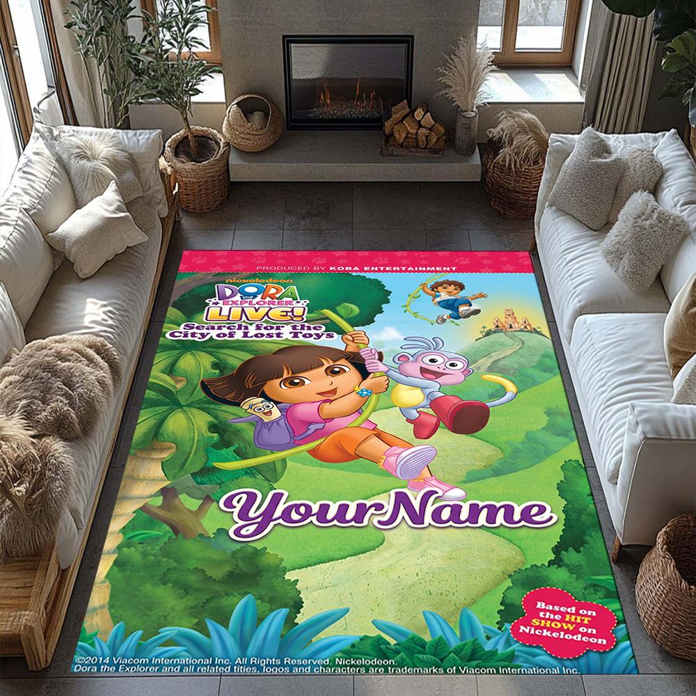 Dora Explorer Customize Your Name Floor Rug Office Rug Perfect for Balcony Dormitory Decorate room Foyer Antislip Carpet Office home decor