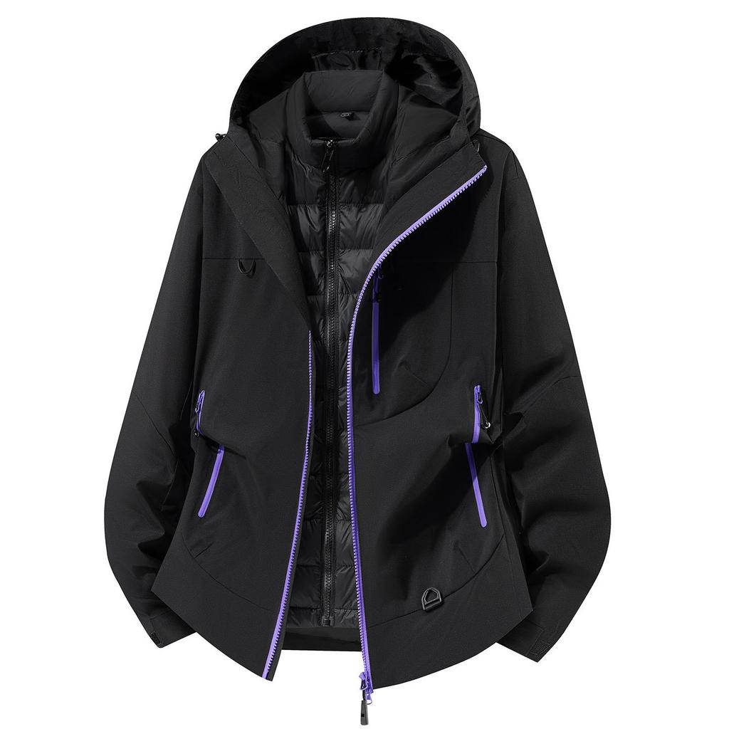 New A/W Unisex 3-in-1 Shell Jacket with Detachable Down Liner - Windproof & Waterproof for Outdoor Adventures