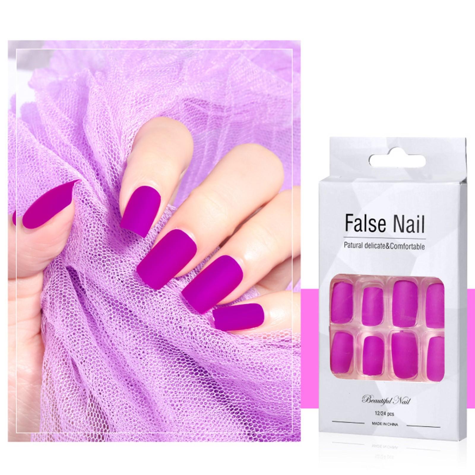 

24 штуки флуоресцентных квадратных клейких цветных съемных накладных ногтей белый