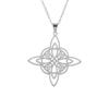 Popular fashion, stylish, personalized, trendy necklace with a witch’s knot, Celtic triangle, double-layered pendant.